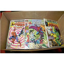 BOX OF 48 OLD COLLECTORS SPIDERMAN COMICS