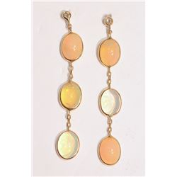 1-14KT GOLD OPAL, DIAMOND EARRINGS MSRP $650