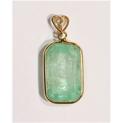 2-14KT GOLD EMERALD, DIAMOND PENDANT MSRP $600