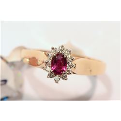 5-14KT GOLD RUBY, DIAMOND RING MSRP $1200