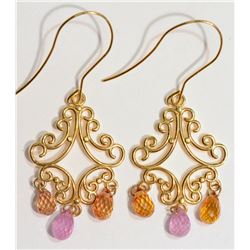 8-14KT GOLD SAPPHIRE EARRINGS MSRP $475