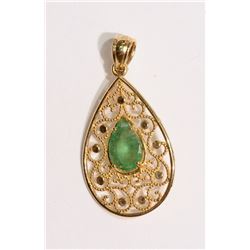 9-14KT GOLD EMERALD PENDANT MSRP $475