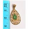 Image 2 : 9-14KT GOLD EMERALD PENDANT MSRP $475