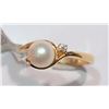 Image 1 : 13-10KT GOLD PEARL, DIAMOND RING MSRP $400
