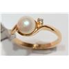 Image 2 : 13-10KT GOLD PEARL, DIAMOND RING MSRP $400