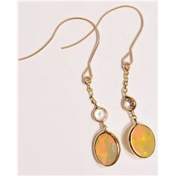 14-14KT GOLD OPAL, SAPPHIRE EARRINGS MSRP $500