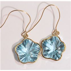 18-14KT GOLD TOPAZ EARRINGS MSRP $525