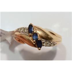 31-10KT GOLD SAPPHIRE, DIAMOND RING MSRP $500