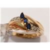 Image 2 : 31-10KT GOLD SAPPHIRE, DIAMOND RING MSRP $500