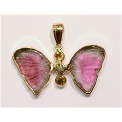 32-14KT GOLD TOURMALINE, DIAMOND PENDANT MSRP $925