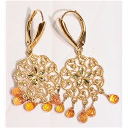 33-14KT GOLD SAPPHIRE EARRINGS MSRP $1050