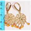 Image 2 : 33-14KT GOLD SAPPHIRE EARRINGS MSRP $1050