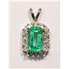 Image 1 : 35-14KT GOLD EMERALD, DIAMOND PENDANT MSRP $1300