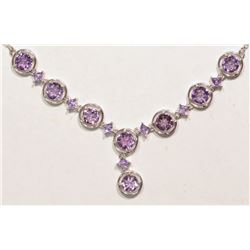 38-STERLING SILVER AMETHYST NECKLACE MSRP $485