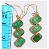 Image 2 : 49- 14KT GOLD EMERALD EARRINGS MSRP $900