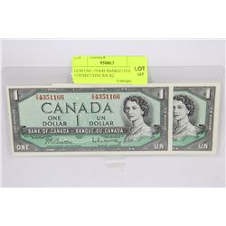 GEM UNC 1954 $1 BANKNOTES CONSECUTIVE S/N X2