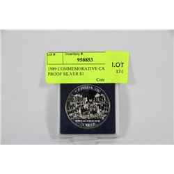 1989 COMMEMORATIVE CASED PROOF SILVER $1