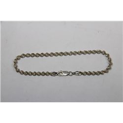 ITALY .925 STERLING SILVER ROPE BRACELET - 8"