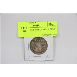 LOW MINTAGE 1938 SILVER 50 CENT