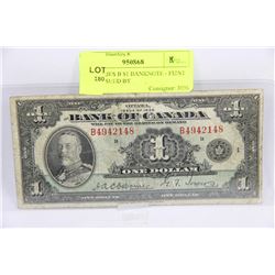 1935 SERIES B $1 BANKNOTE - FIRST NOTE ISSUED BY