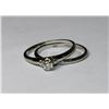 Image 1 : 18KT WHITE GOLD DIAMOND RING SET