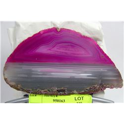 THICK AGATE SLICE ON STAND PINK / GREY