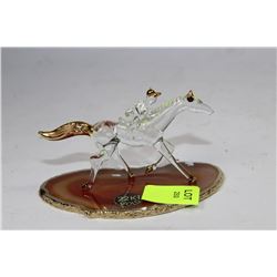 22KT GOLD TRIM HORSE RACER ORNAMENT