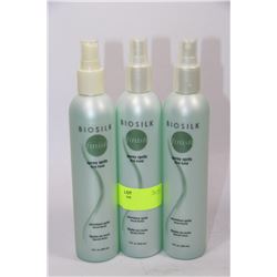 THREE 350ML BOTTLES OF BIOSILK FIRM HOLD SPRAY