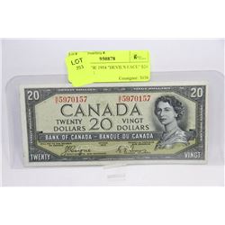 NICE GRADE 1954 "DEVIL'S FACE" $20 BANKNOTE