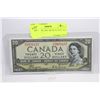 Image 1 : NICE GRADE 1954 "DEVIL'S FACE" $20 BANKNOTE