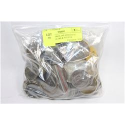 BAG OF APPROX 100 ASSORTED TRADE DOLLARS & TOKENS