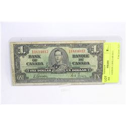 1937 CANADIAN 1 DOLLAR BILL