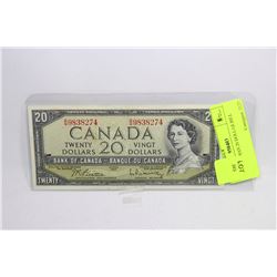 1954 CANADIAN 20 DOLLAR BILL