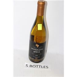 FIVE 750ML BOTTLES OF 2012 DOMINANT SEVEN