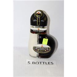FIVE 375ML BOTTLES OF SHERIDAN'S COFFEE LAYERED