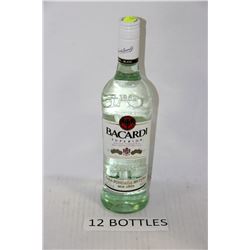 TWELVE 750ML BOTTLES OF BACARDI WHITE RUM 40%