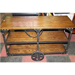 NEW WOOD AND METAL RUSTIC STYLE SOFA TABLE TEA