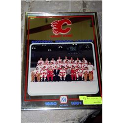 CALGARY FLAMES 1980/81 MIRRORED HOCKEY PICTURE