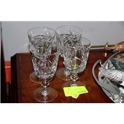 FOUR PINWHEEL CRYSTAL GLASSES