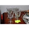 FOUR PINWHEEL CRYSTAL GLASSES