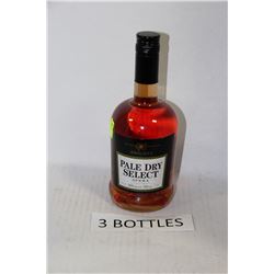 THREE 750ML BOTTLES OF BRIGHTS PALE DRY SELECT APERA WINE