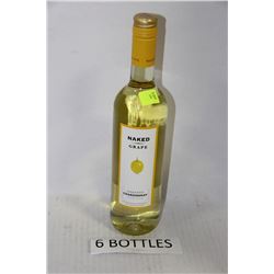 SIX 750ML BOTTLES OF NAKED GRAPE CHARDONNAY WHITE