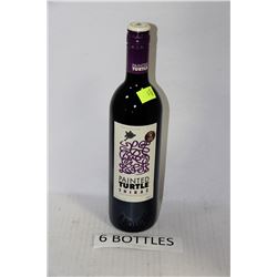 SIX 750ML BOTTLES OF PAINTED TURTLE SHIRAZ RED WINE