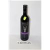 Image 1 : FIVE 750ML BOTTLES OF WILD HORSE SHIRAZ RED WINE