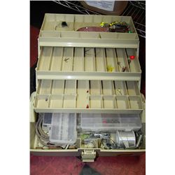 PLANO TACKLE BOX WITH CONTENTS & 3 FLY CONTAINERS