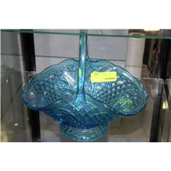 ESTATE BLUE ART GLASS BASKET