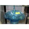 Image 1 : ESTATE BLUE ART GLASS BASKET
