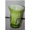 Image 1 : ESTATE GREEN & WHITE GLASS VASE
