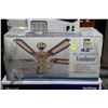 Image 1 : NEW 42" WOODEN TONE LIGHT FIXTURE FAN