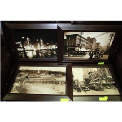 SET OF 4 VANCOUVER FRAMED PHOTOS ON CANVAS